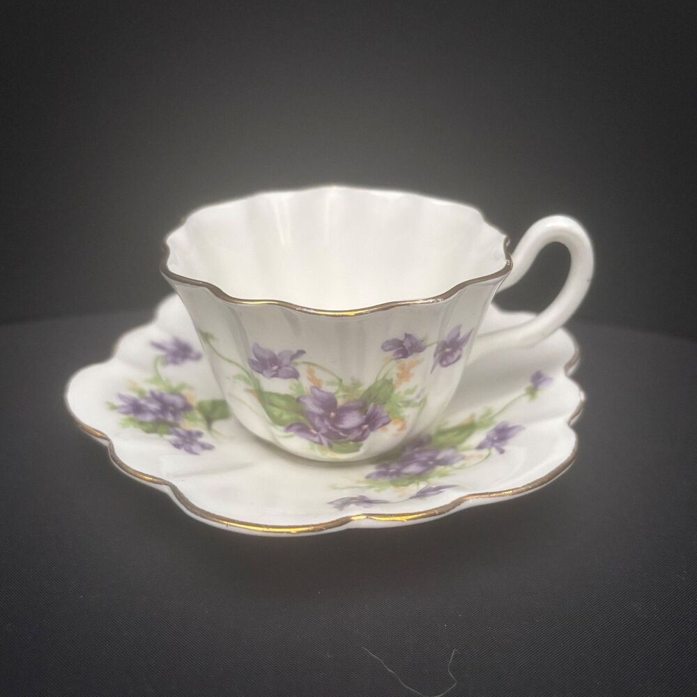 Royal Stuart Sweet Violets Demitasse Cup Saucer Cottage Made England Floral
